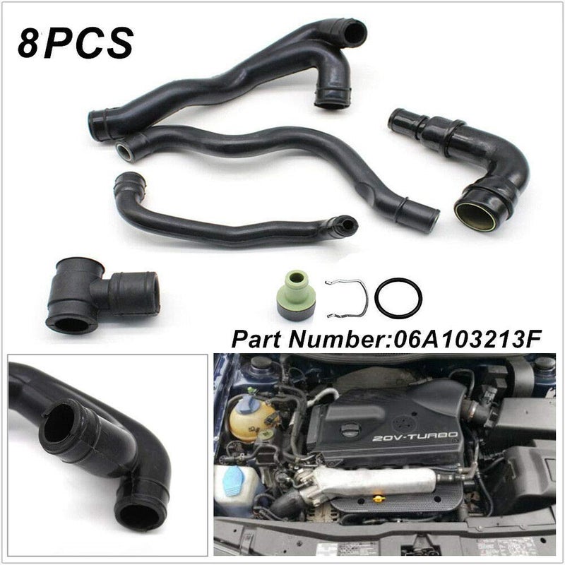 MOCW 06A103213F Engine Crankcase Breather Hose Fit for Jetta for Audi VW 1.8T MK4 (8Pieces) - Image 2